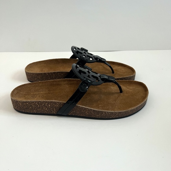 NIB Tory Burch Miller Cloud Patent Leather/Cork - Perfect Black, Size 8.5 - Picture 7 of 12